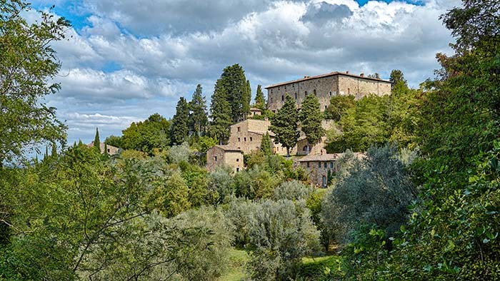 Castello di Bibbione wedding, a view of the castle and the surrounding area