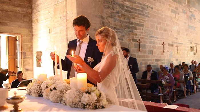 Tuscany wedding video: Ceremony in the church of San Jacopo in Lupeta, Lucca.